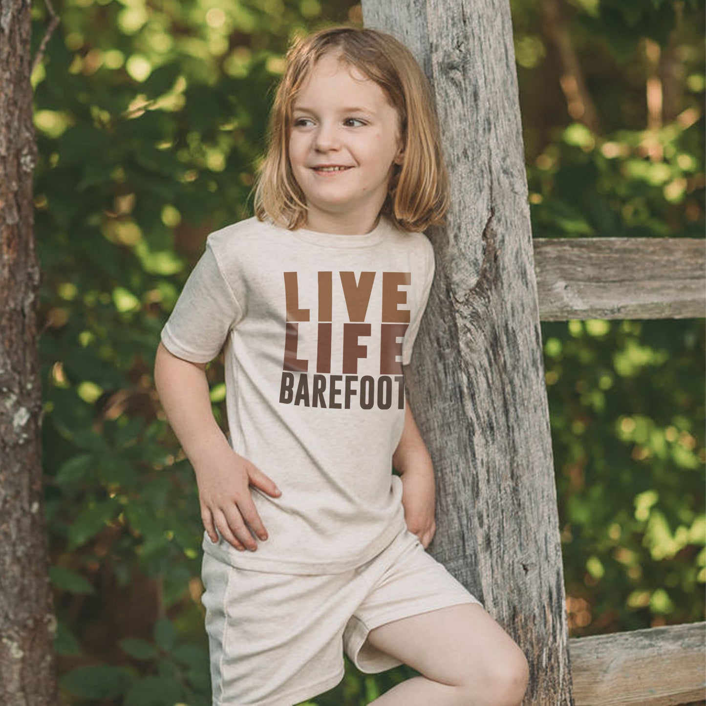 Live Live Barefoot Nature Adventure Sleep 'n Play Set | Size 2T through XS | Includes Shirt & Shorts