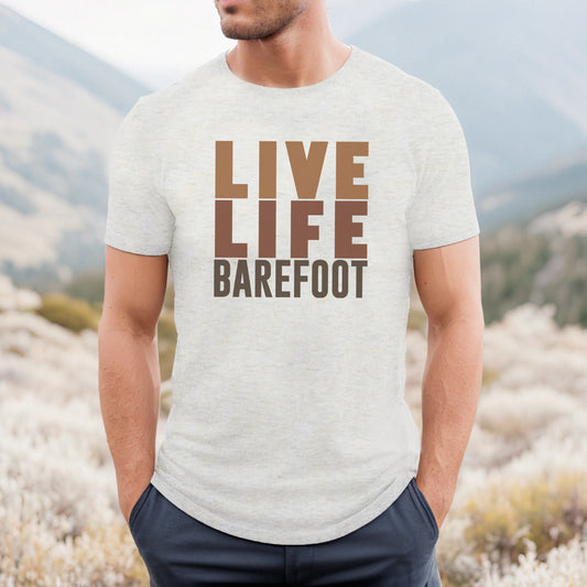 ADULT "Live Life Barefoot" Beige T-shirt