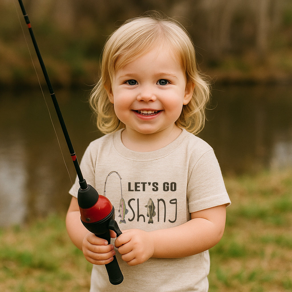 "Let's go fishing" Toddler/Youth Summer shirt