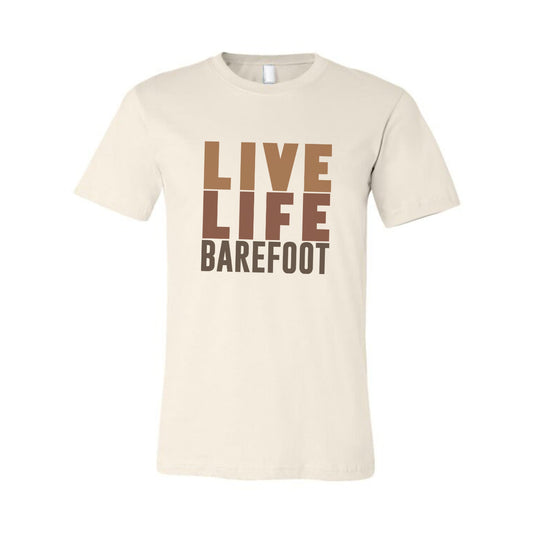 ADULT "Live Life Barefoot" Beige T-shirt