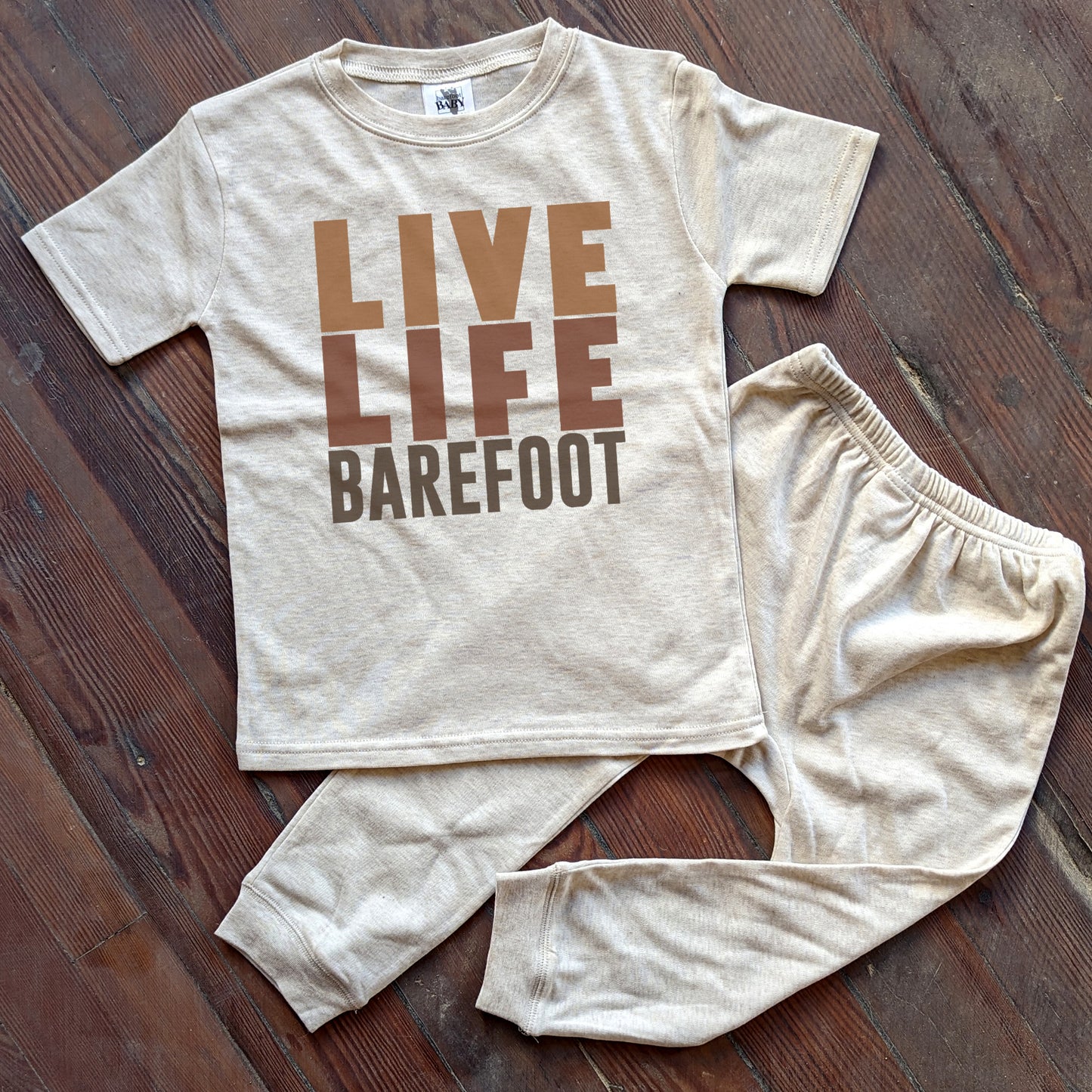 Live Live Barefoot Nature Adventure Sleep 'n Play Set | Size 2T through 5T | Includes Shirt & Joggers
