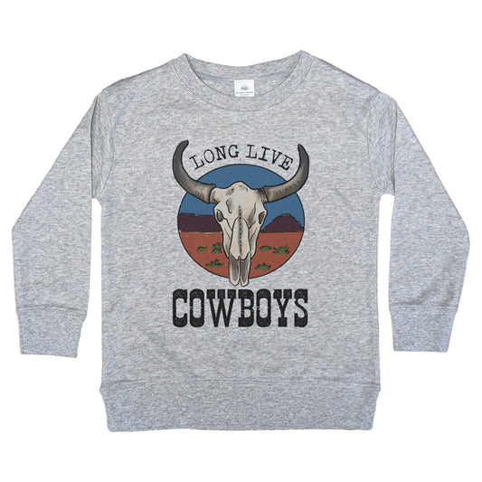 "Long Live Cowboys" Grey Long Sleeve Shirt | Western Line