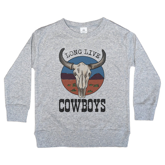 "Long Live Cowboys" Grey Long Sleeve Shirt | Western Line