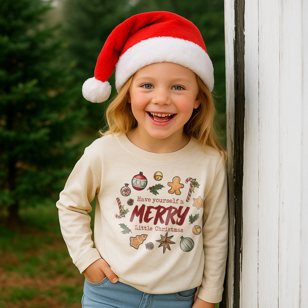 "Have yourself a MERRY little Christmas" Vintage Inspired Holiday Long Sleeve for Kids