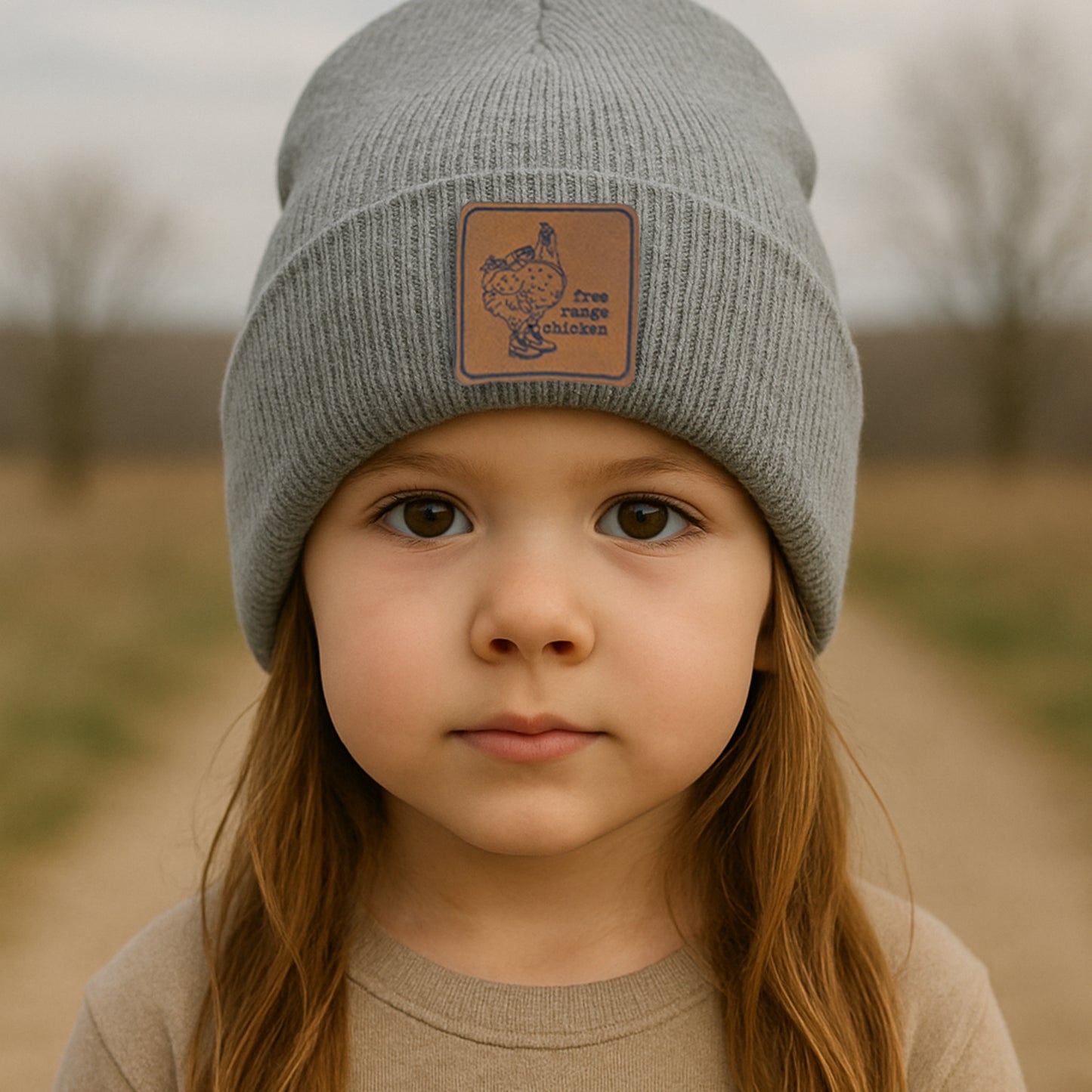 "Free Range Chicken" Kid Beanie Toboggan Winter Hat | 4 Colors