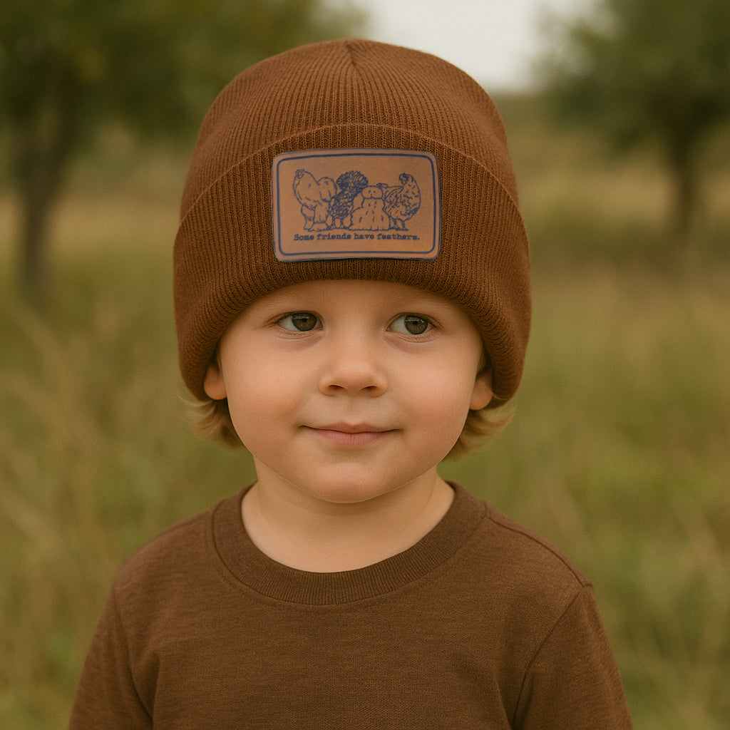 "Some Friends have Feathers" Beanie Toboggan Winter Hat Boys and Girls | Youth Size | FOUR Color Options