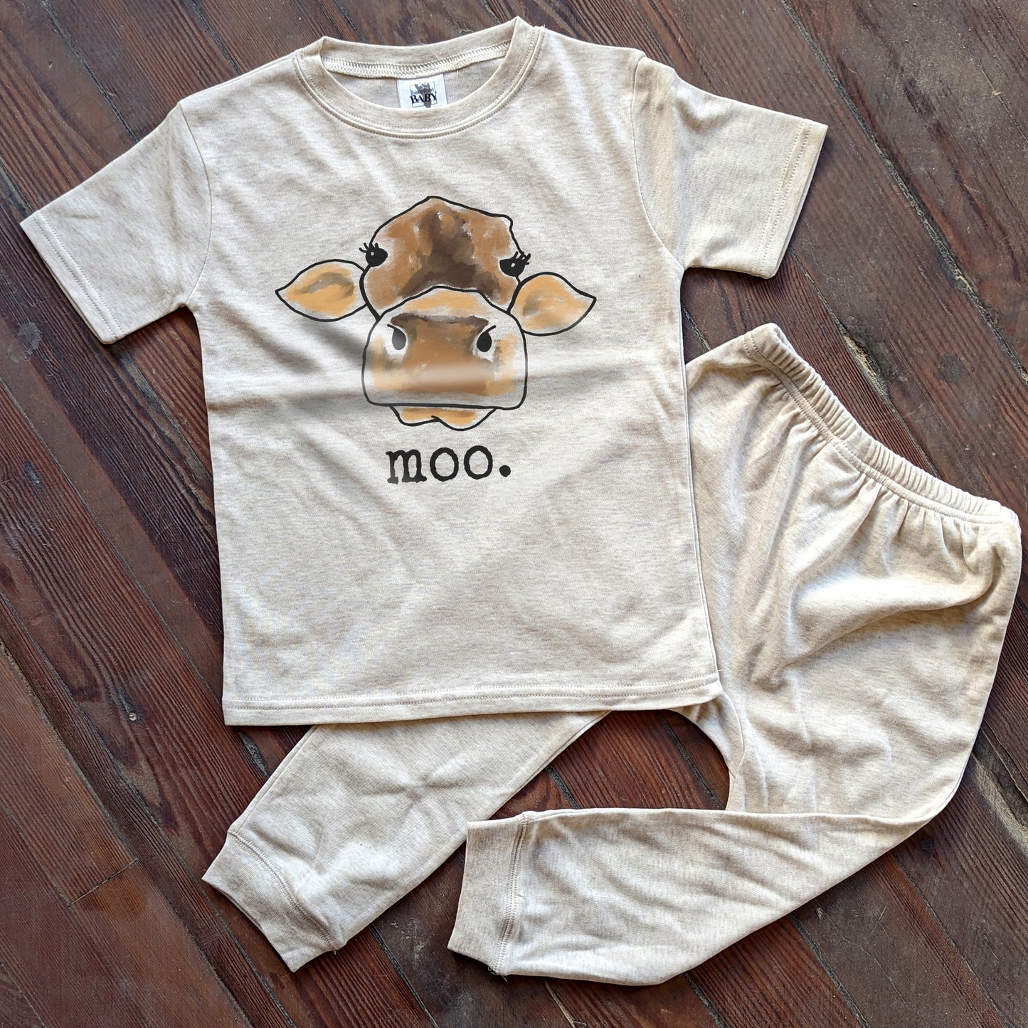 "Moo" Cow Farm Adventure Sleep 'n Play Set | Size 2T through 5T | Includes Shirt & Joggers