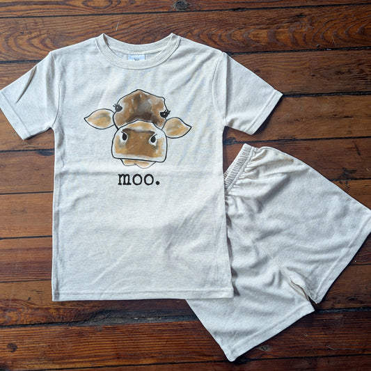 "Moo" Cow Farm Adventure Sleep 'n Play Set | Size 2T through XS | Includes Shirt & Shorts