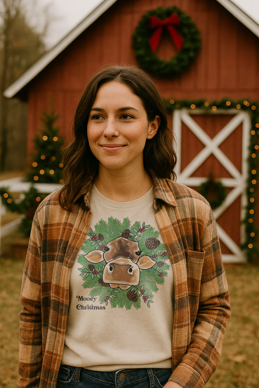 "Mooey Christmas" Country Western Mommy & Me ADULT size tee