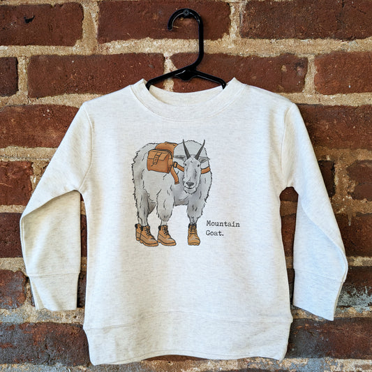 "Mountain Goat" Beige Toddler/Youth Long Sleeve Tee
