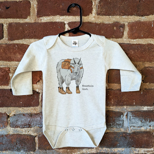 "Mountain Goat" Beige Baby Body Suit