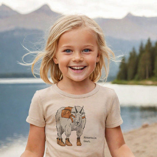 "Mountain Goat" Beige Toddler/Youth Tee