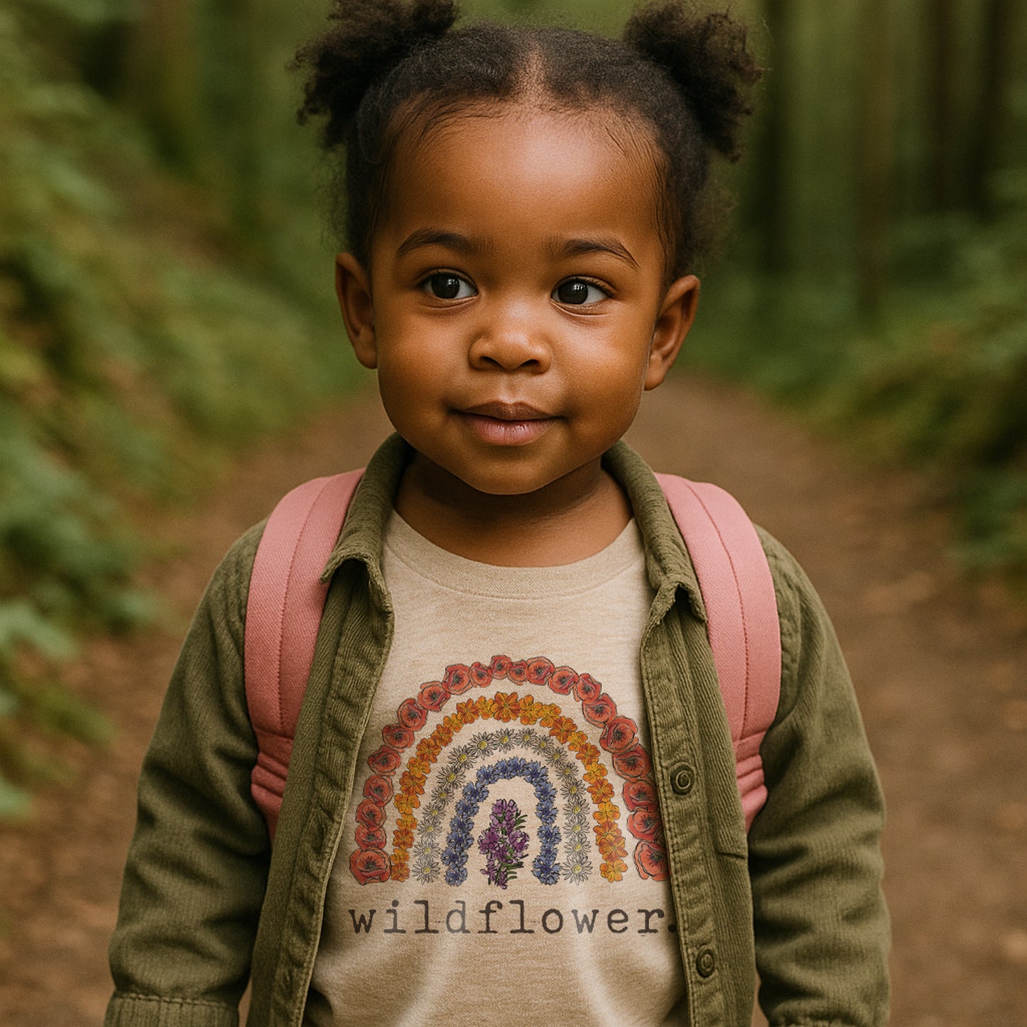 "Wildflower" Nature Loving Hiking Outdoor Kid Long Sleeve Shirt