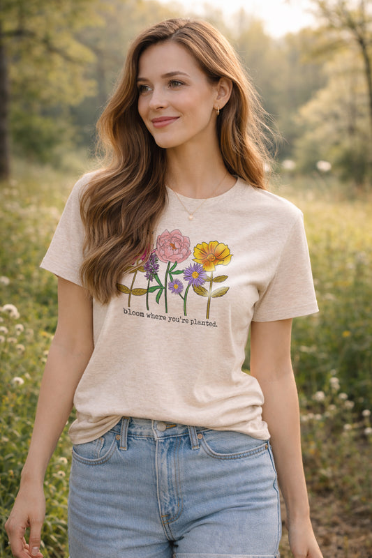"Bloom where you're planted" Mommy & Me T-shirt