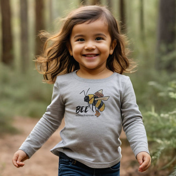 "Bee Adventurous" Bee Kid Long Sleeve Nature Shirt