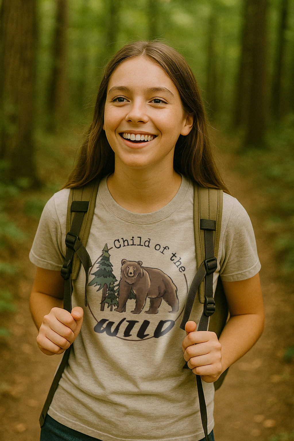 "Child of the wild" grey Bear T-Shirt