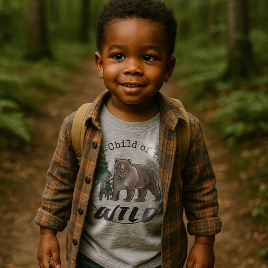 "Child of the wild" grey Bear T-Shirt