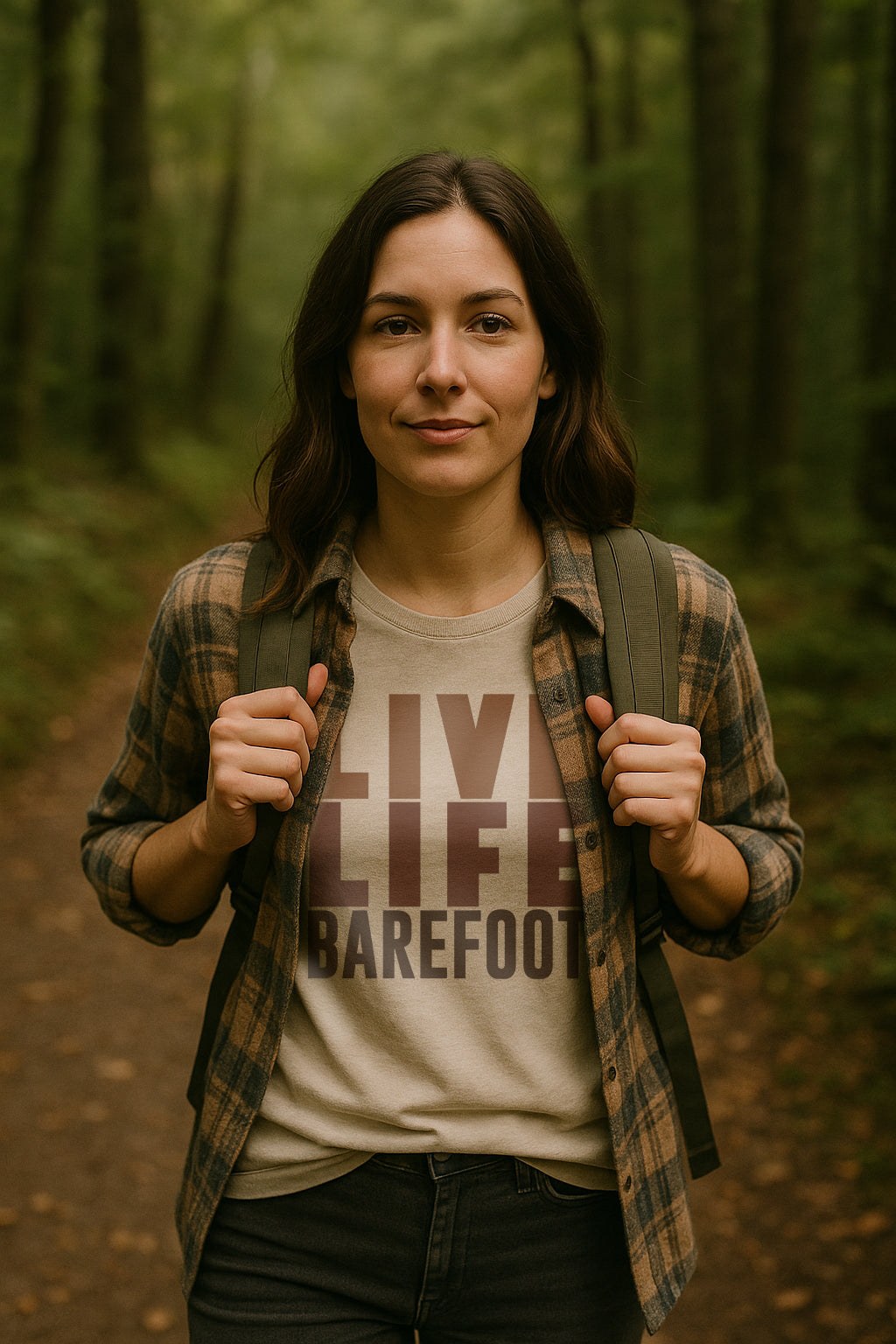 ADULT "Live Life Barefoot" Beige T-shirt