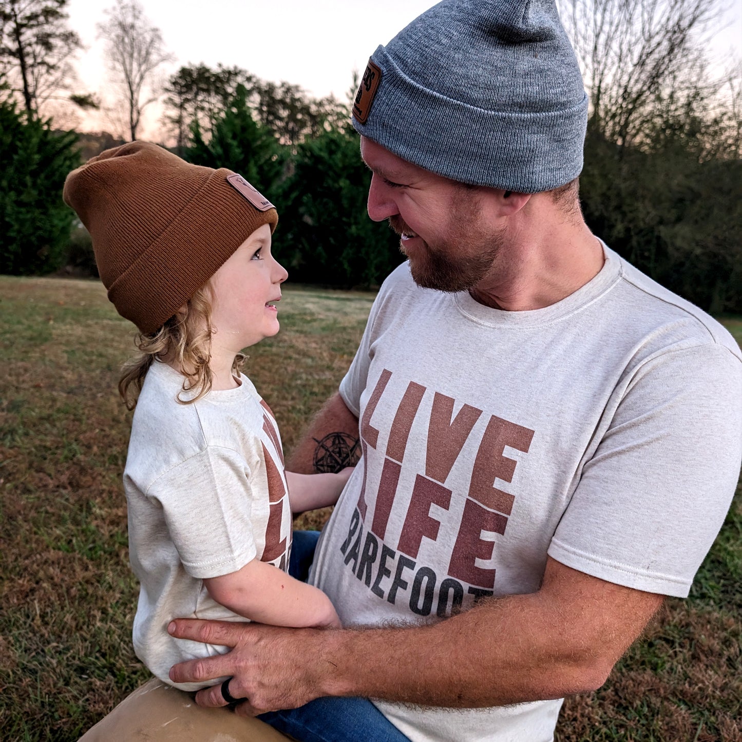 ADULT "Live Life Barefoot" Beige T-shirt