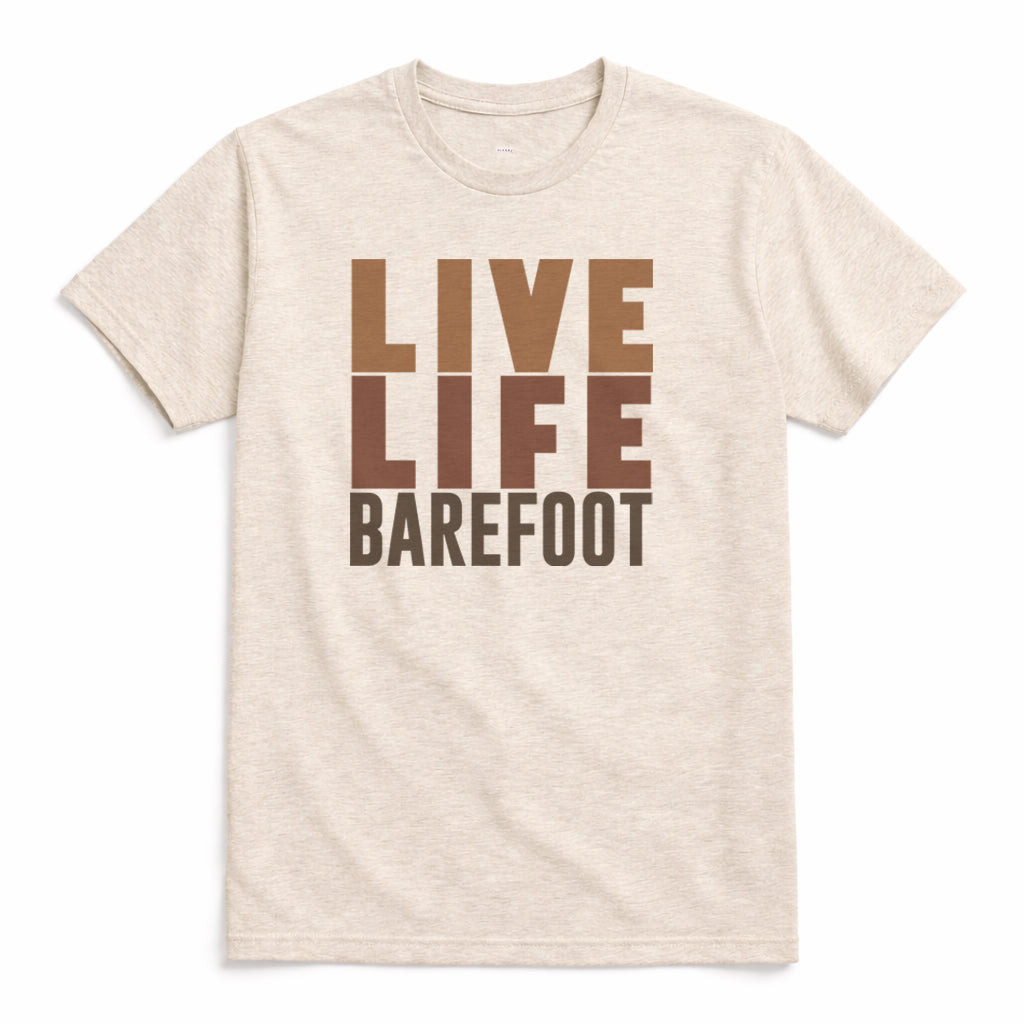 ADULT "Live Life Barefoot" Beige T-shirt
