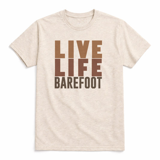 ADULT "Live Life Barefoot" Beige T-shirt