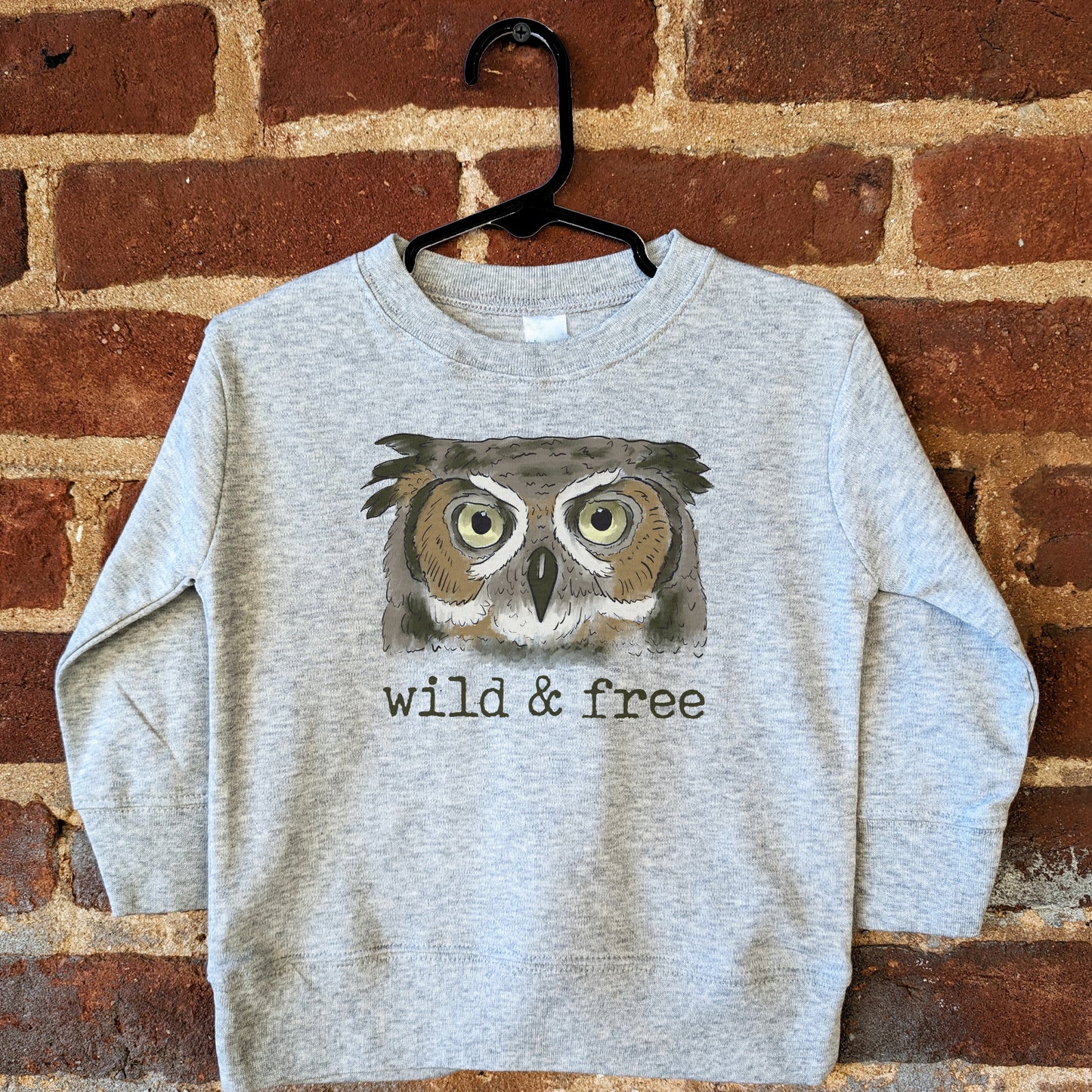 "Wild & Free" Woodland Owl Toddler/Youth Long Sleeve Shirt