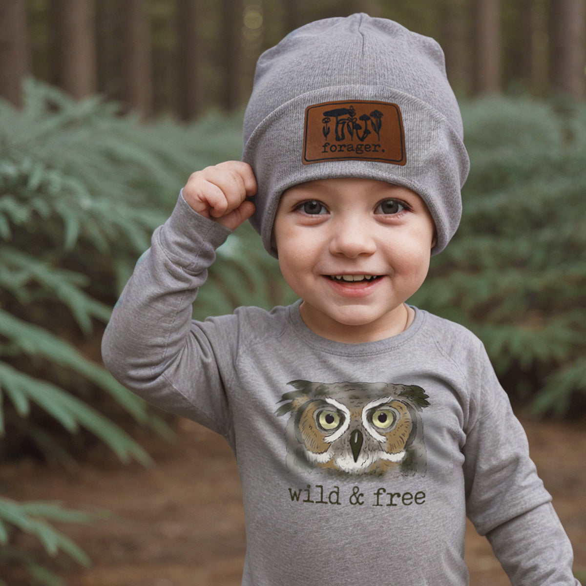 "Wild & Free" Woodland Owl Toddler/Youth Long Sleeve Shirt