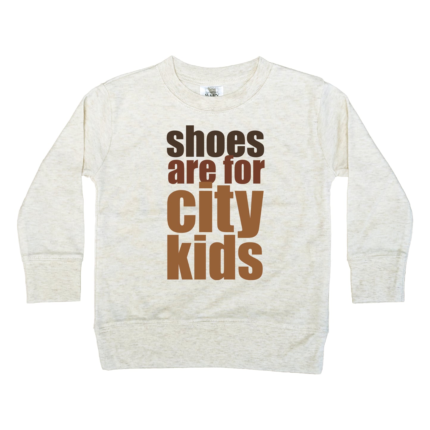 "Shoes are for city kids" Unisex Barefoot Long Sleeve shirt