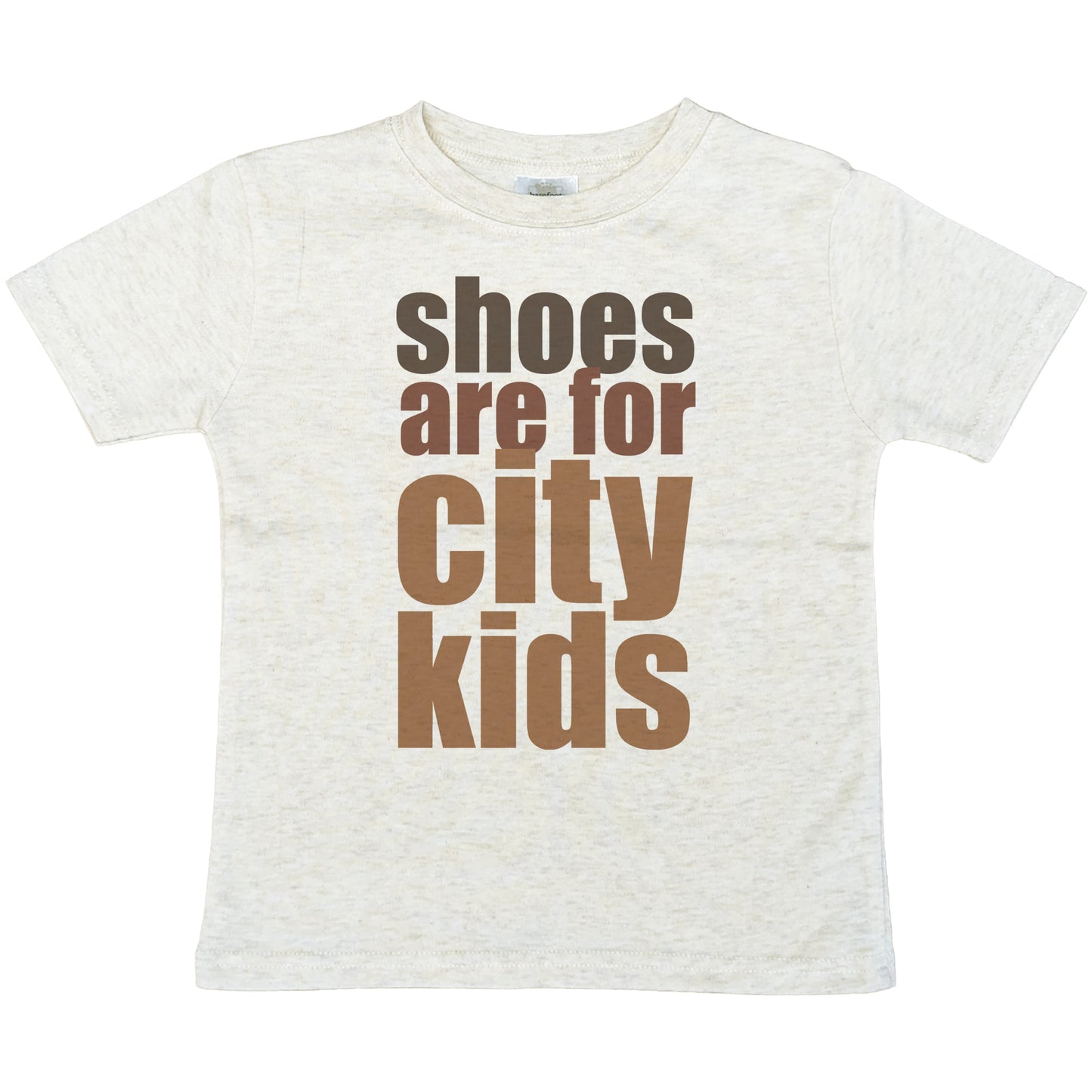 "Shoes are for city kids" Unisex Barefoot Baby tee