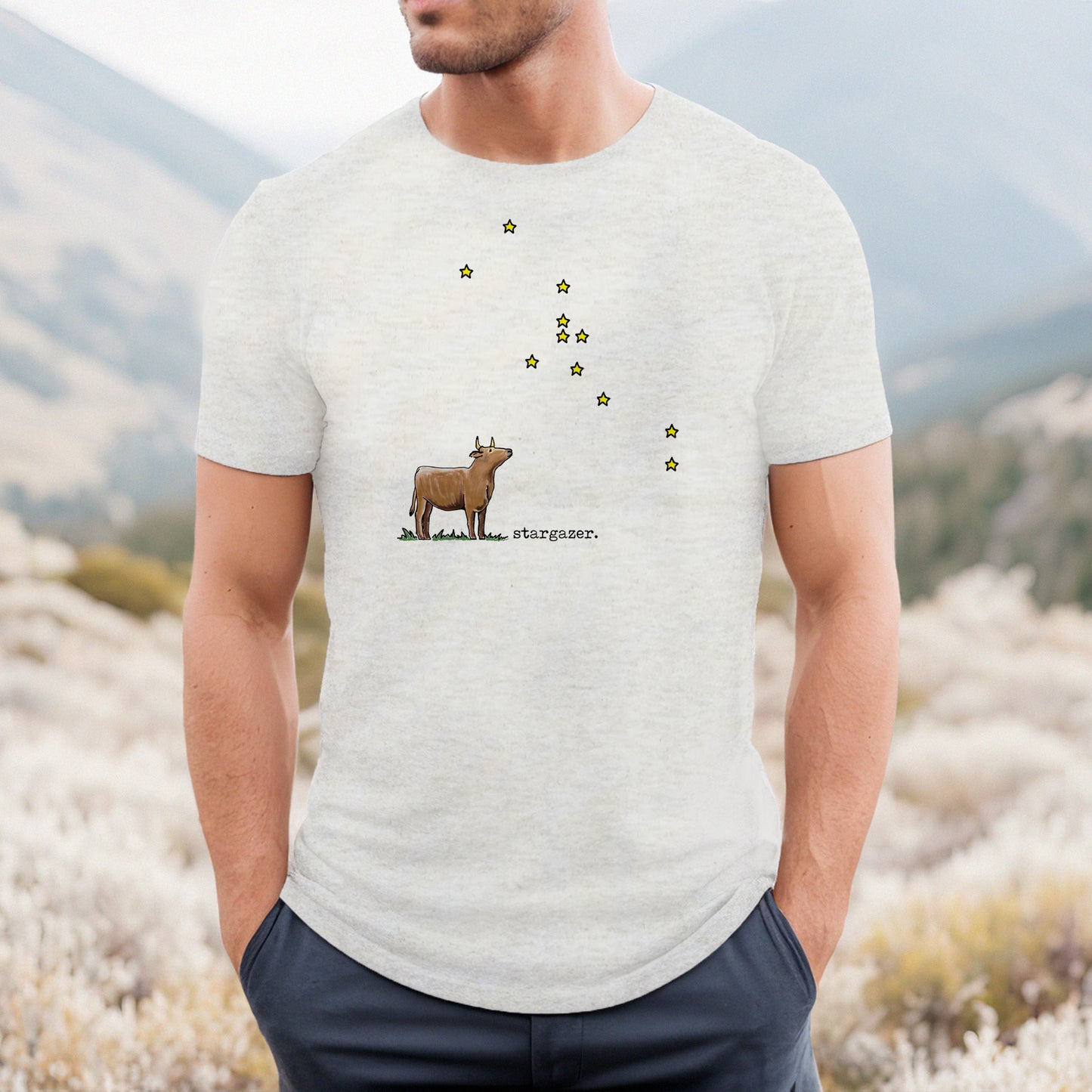 Adult Stargazer Cow Shirt