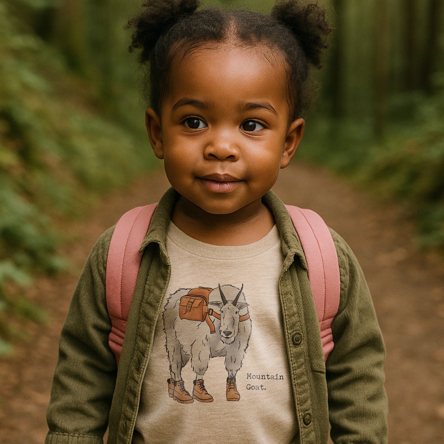 "Mountain Goat" Beige Toddler/Youth Tee