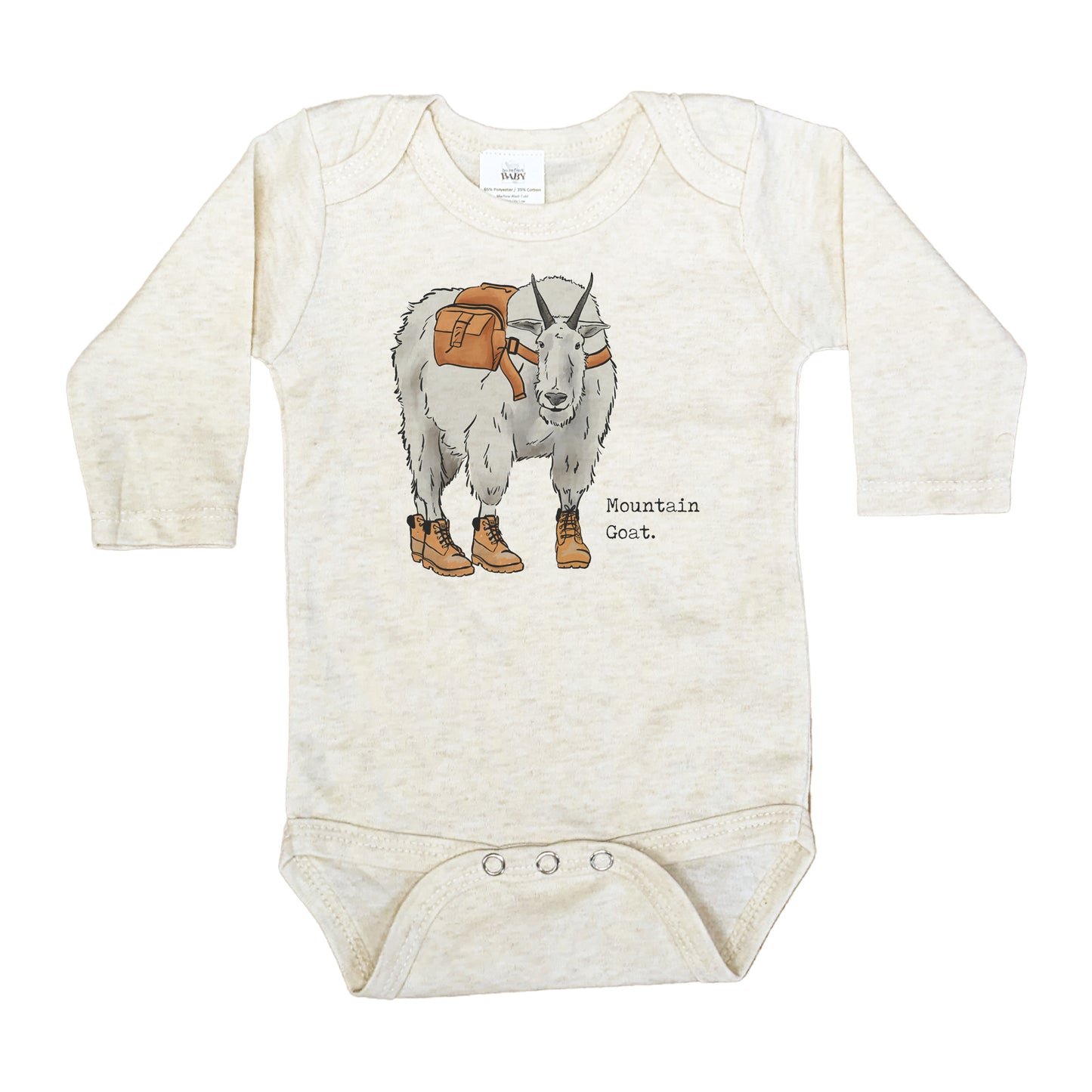 "Mountain Goat" Beige Baby Body Suit