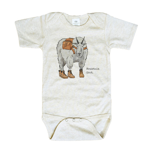 "Mountain Goat" Beige Baby Body Suit