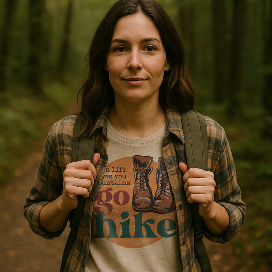 Adult "When Life Gives you Mountains" Hiking Tee or Long Sleeve