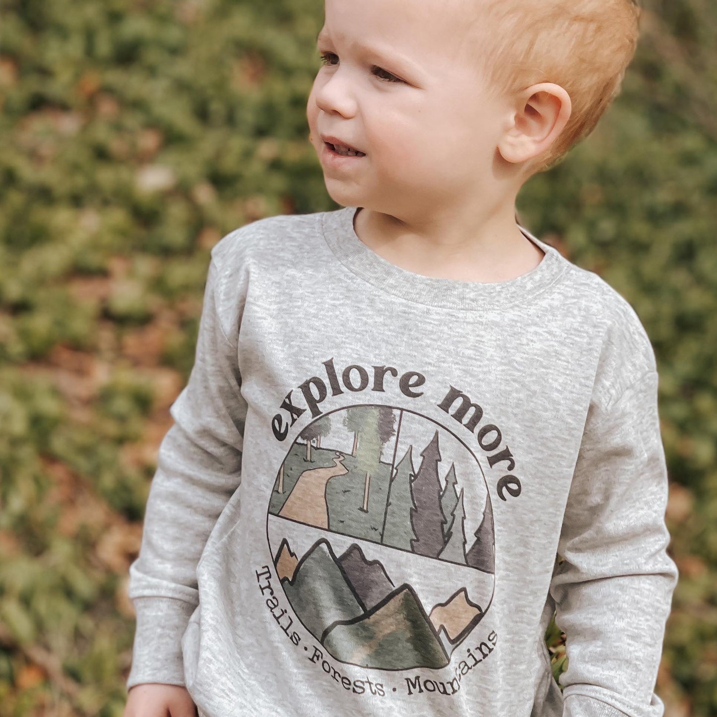 "Explore more" Grey Long Sleeve Toddler Shirt