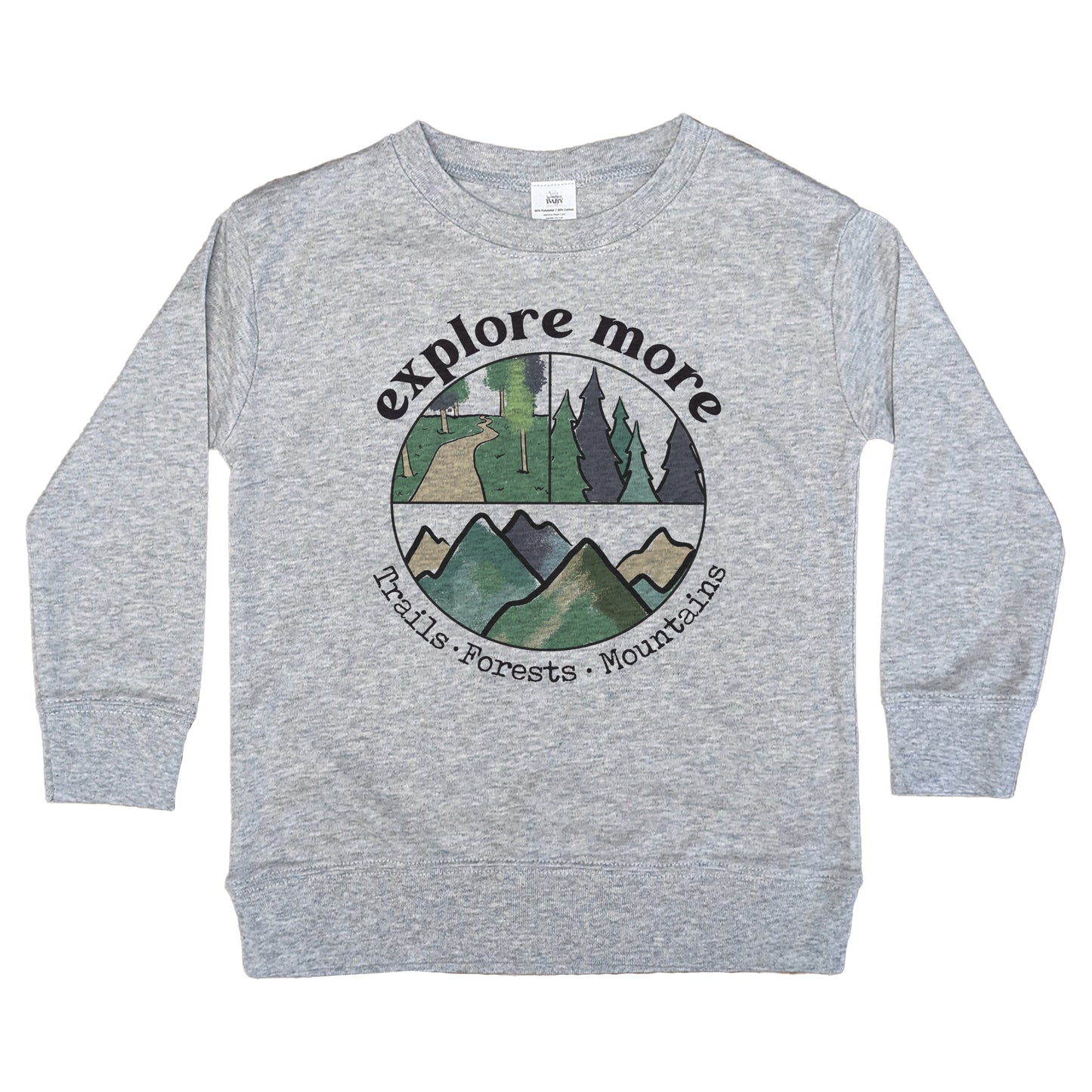 "Explore more" Grey Long Sleeve Toddler Shirt