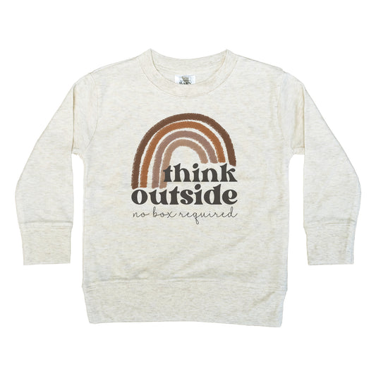 "Think outside no box required" Toddler Pullover