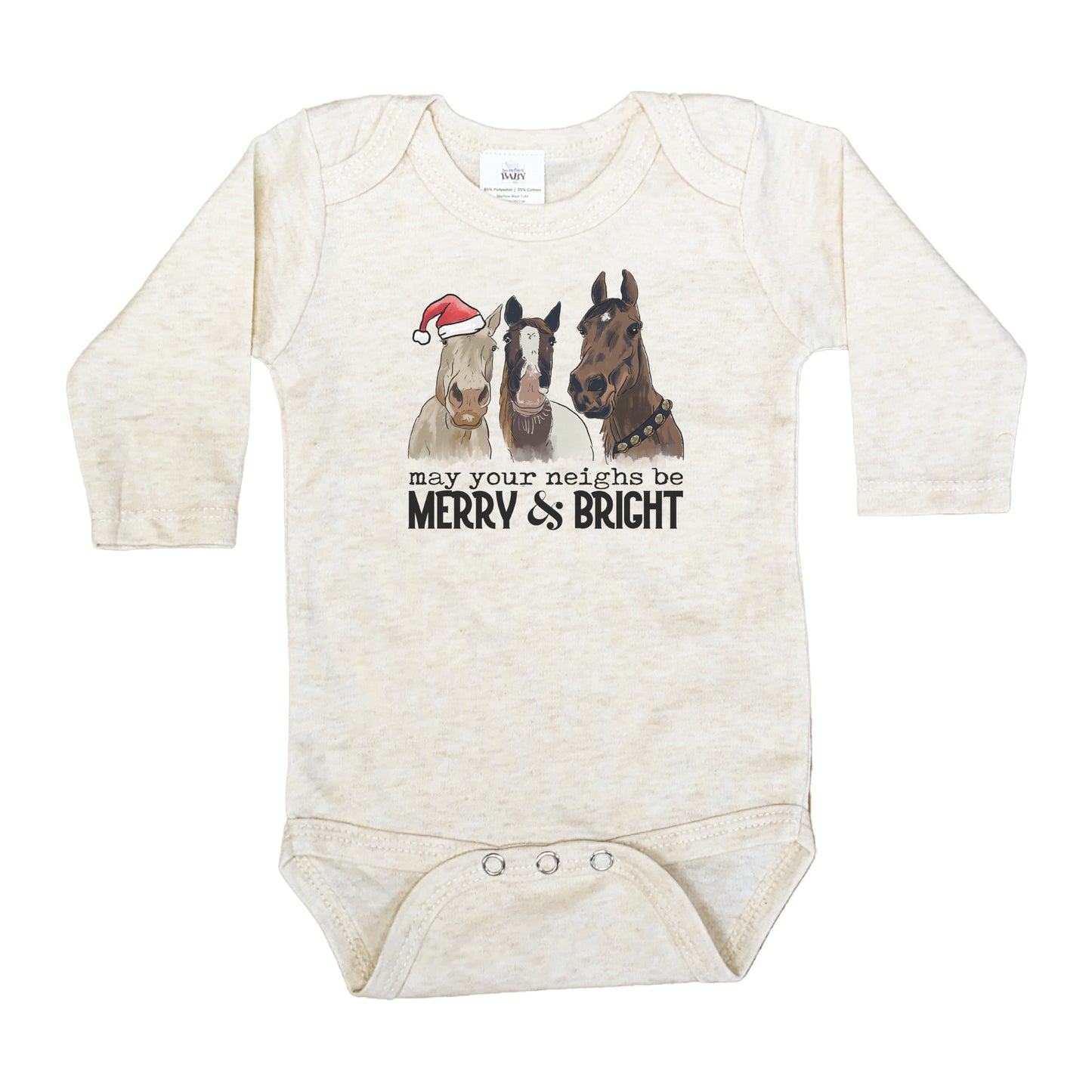"May Your Neighs be Merry & Bright" Country Western Horse Baby Body Suit