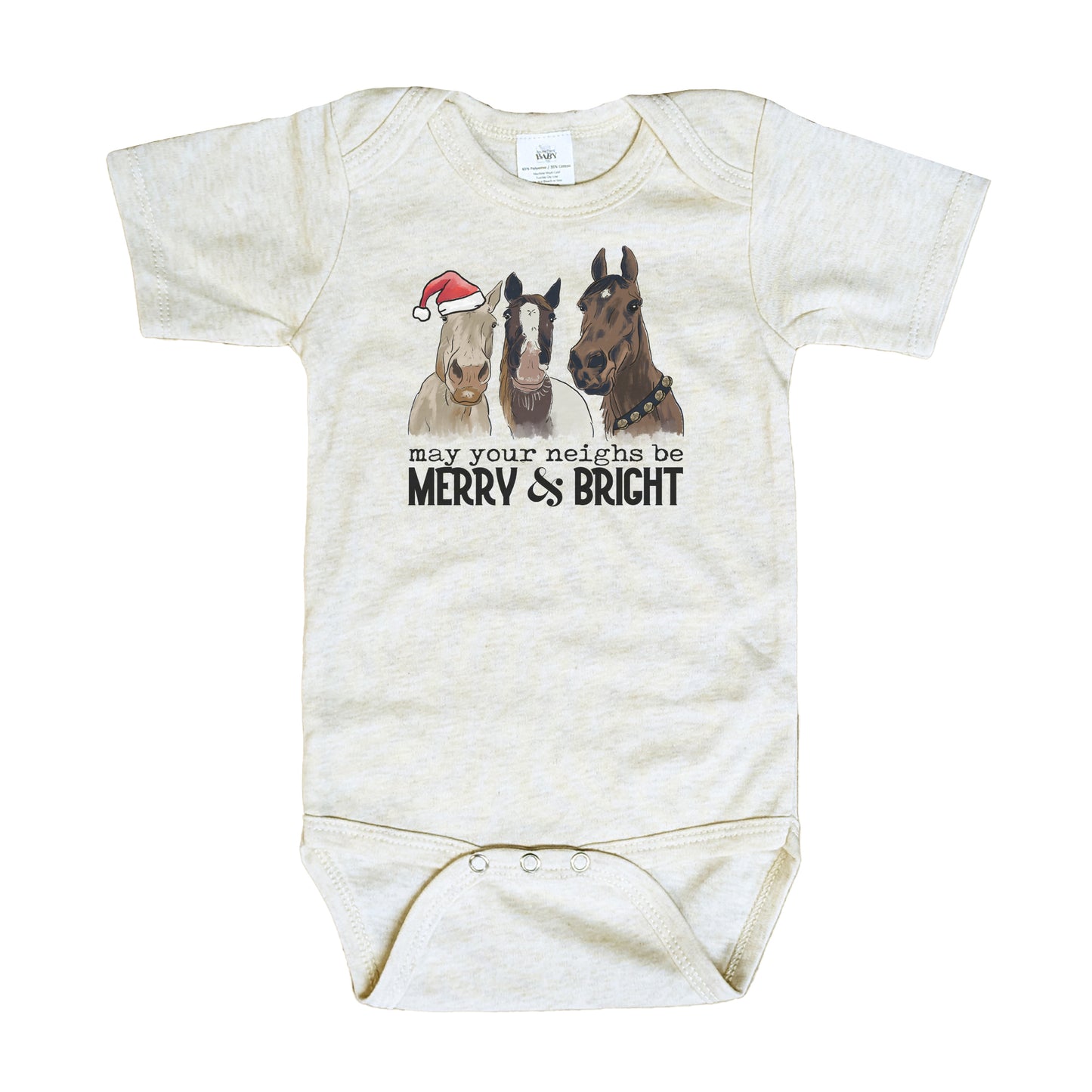 "May Your Neighs be Merry & Bright" Country Western Horse Baby Body Suit