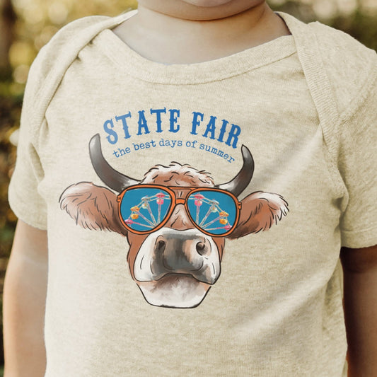 State Fair "best day of summer" Cow Fall Baby Body Suit