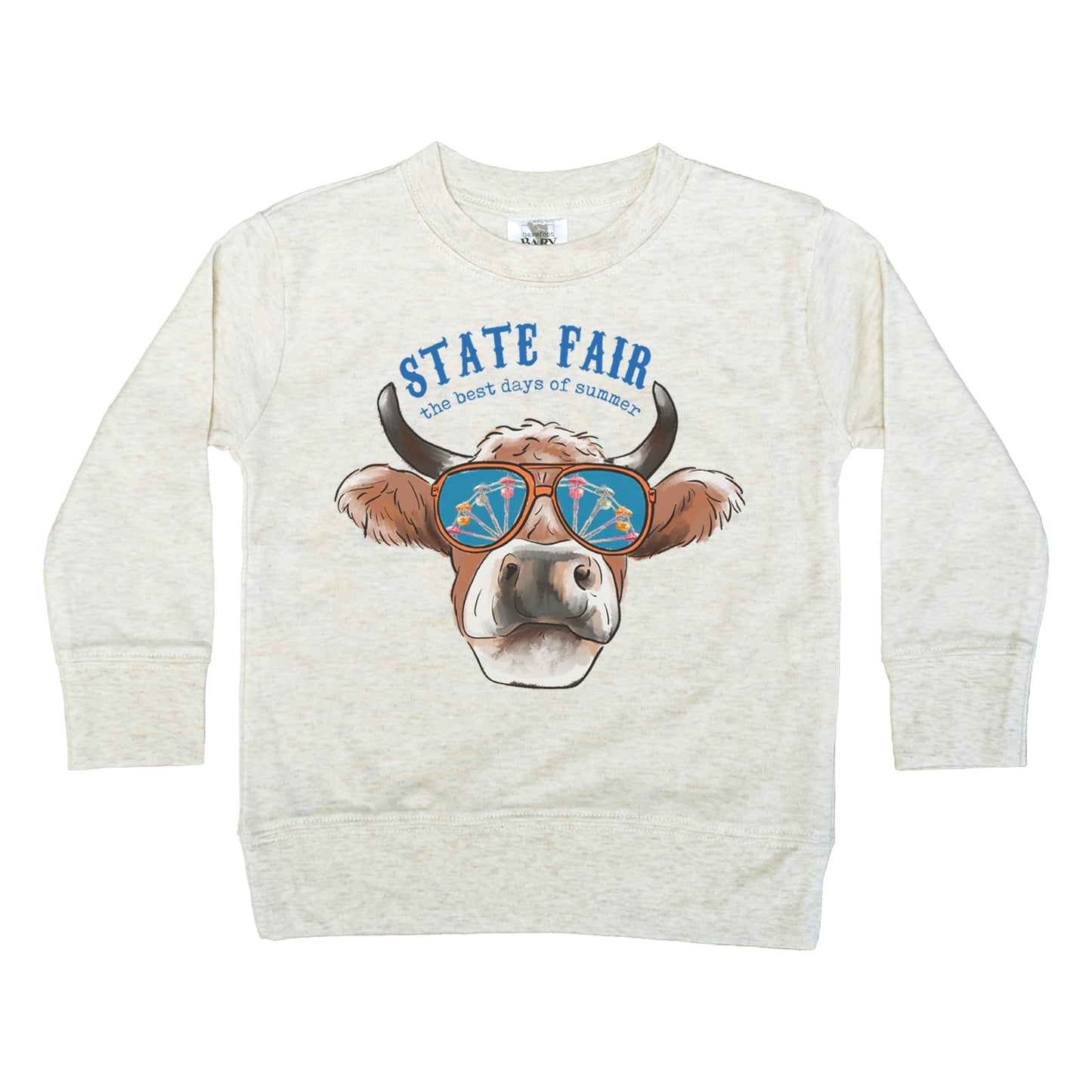 State Fair "best day of summer" Cow Fall Long Sleeve Shirt for Kids