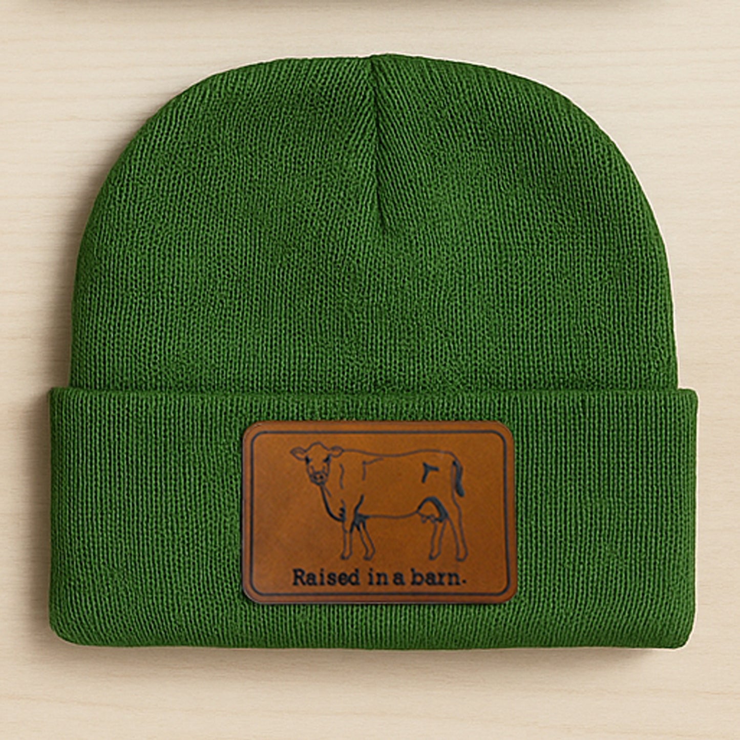 "Raised in a Barn" COW, Farm Life Country Kid Beanie Hat | One Size Fits All | FOUR Color Options