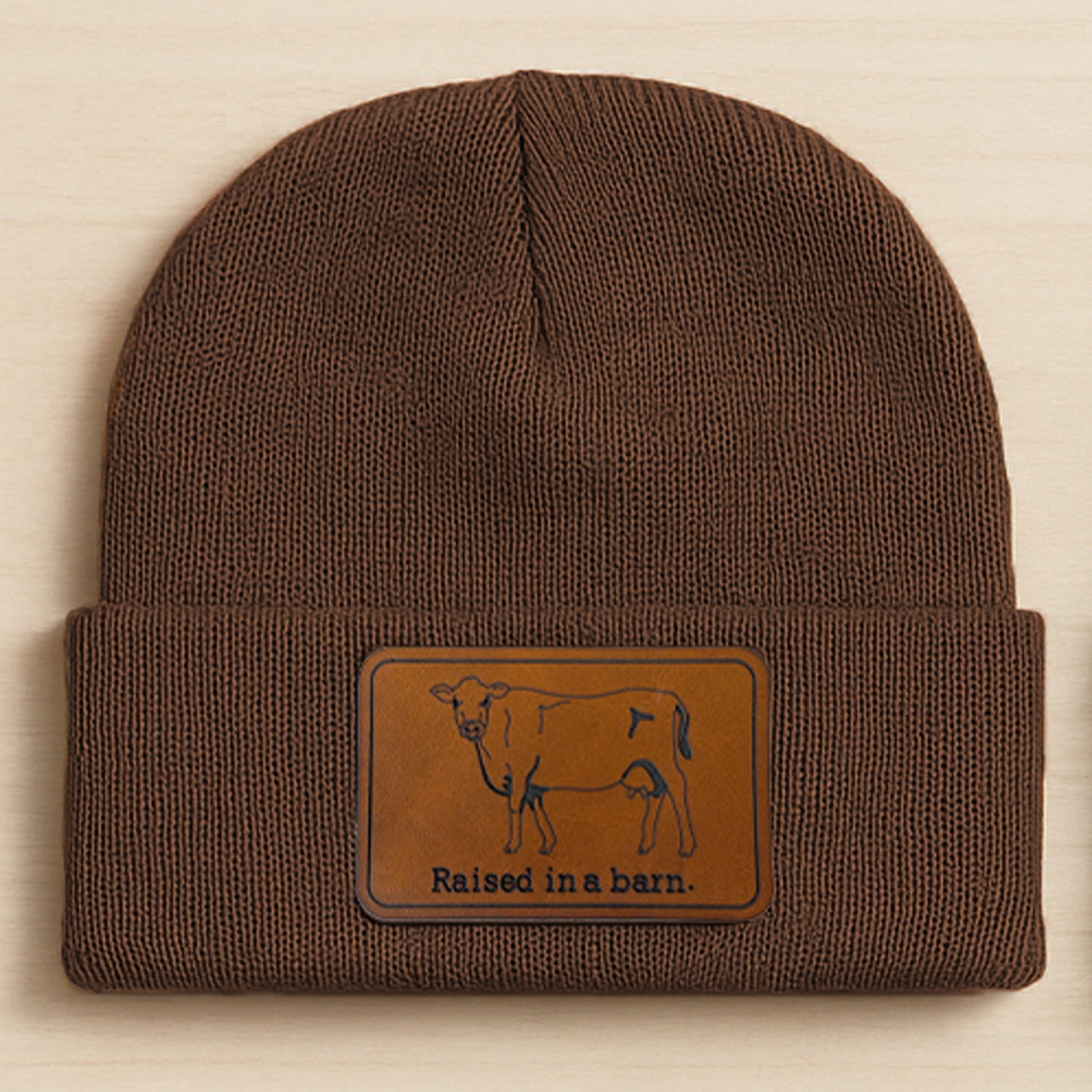 "Raised in a Barn" COW, Farm Life Country Kid Beanie Hat | One Size Fits All | FOUR Color Options