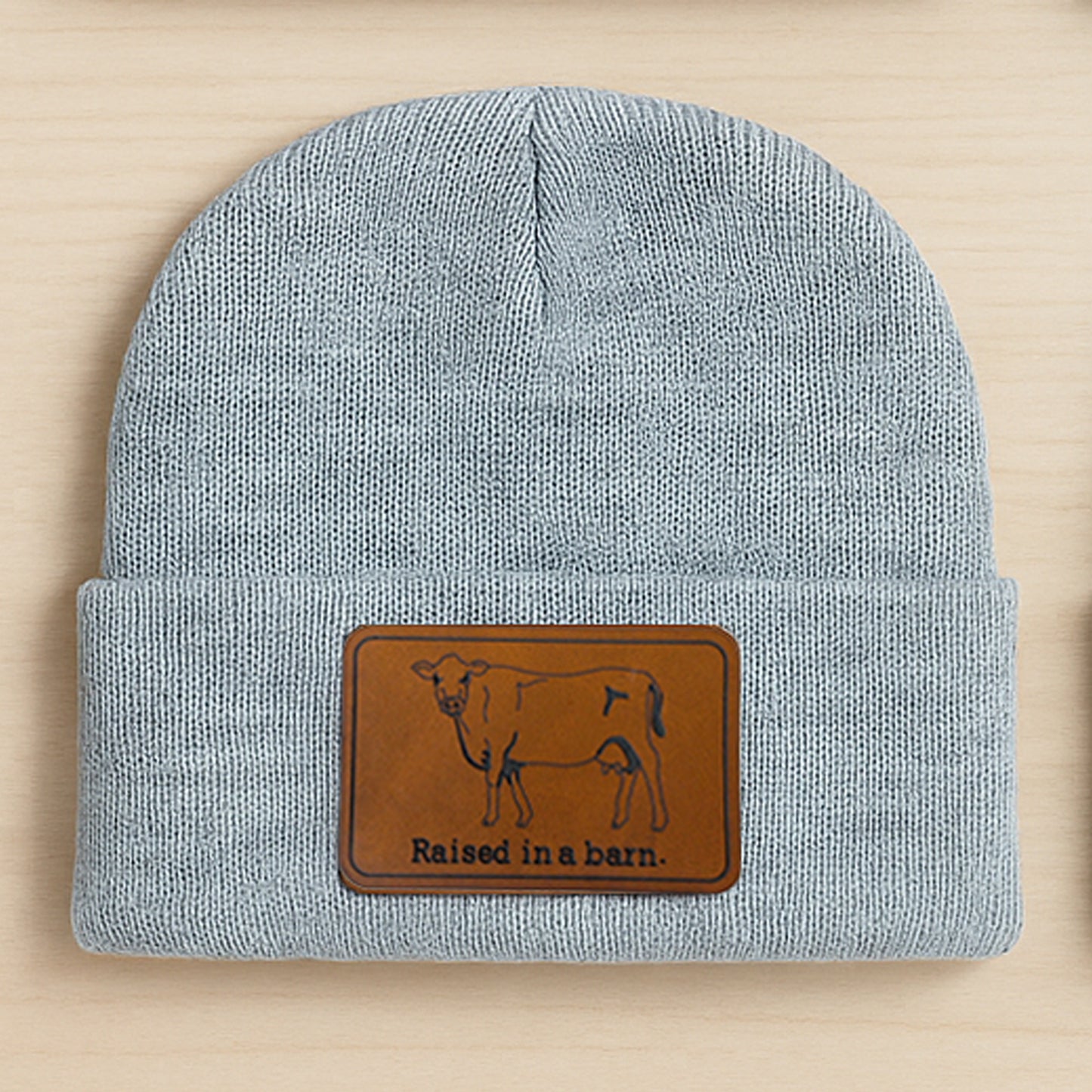 "Raised in a Barn" COW, Farm Life Country Kid Beanie Hat | One Size Fits All | FOUR Color Options