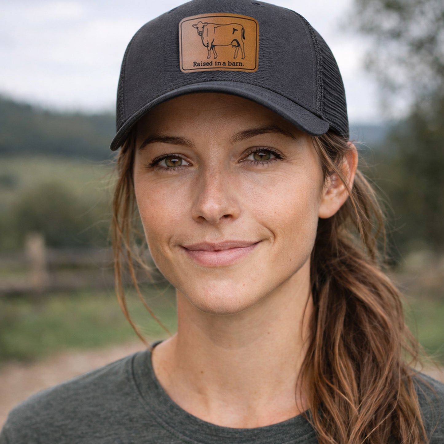 Raised in a Barn Country Cow Adult Trucker Hat | 4 Colors