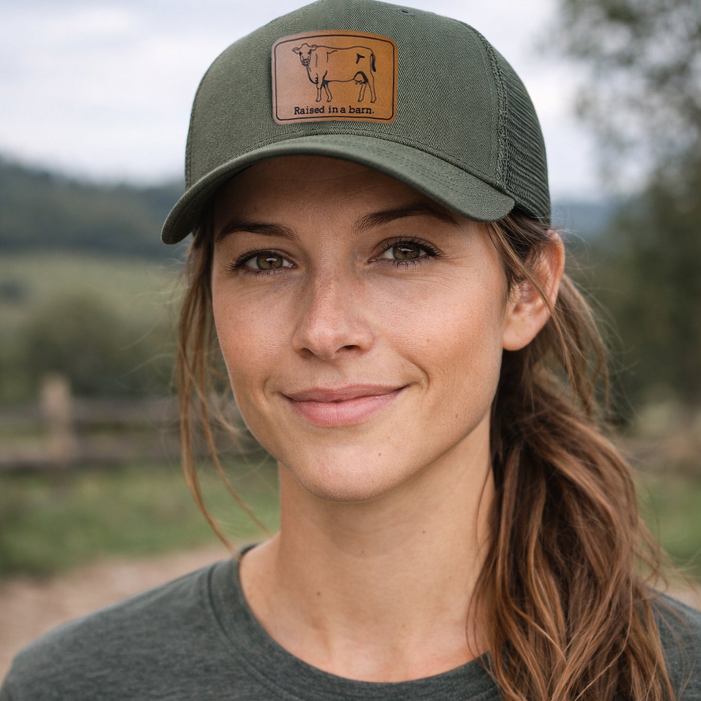 Raised in a Barn Country Cow Adult Trucker Hat | 4 Colors