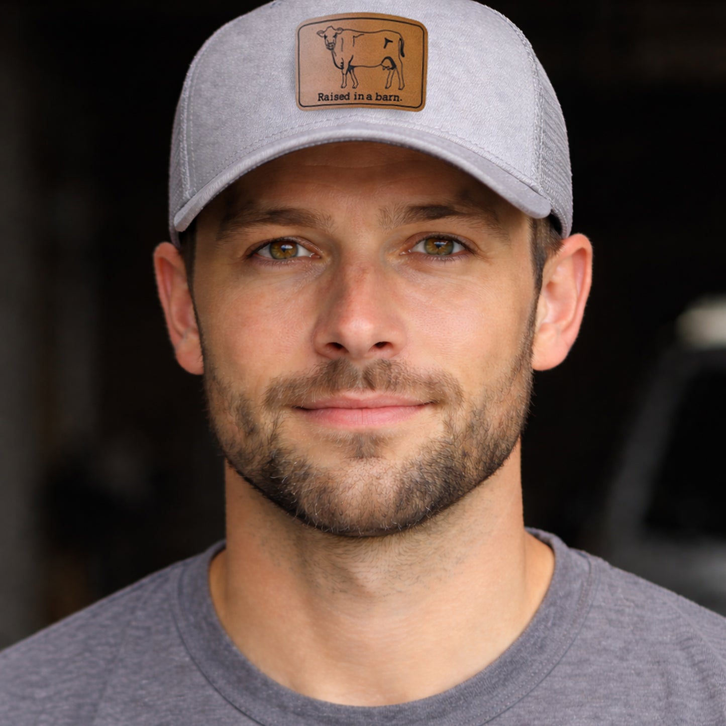 Raised in a Barn Country Cow Adult Trucker Hat | 4 Colors