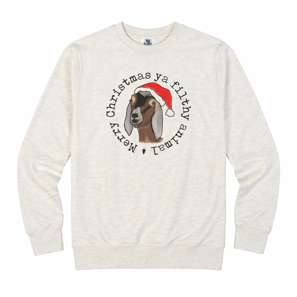 Adult "Filthy Animal" Christmas Goat shirt