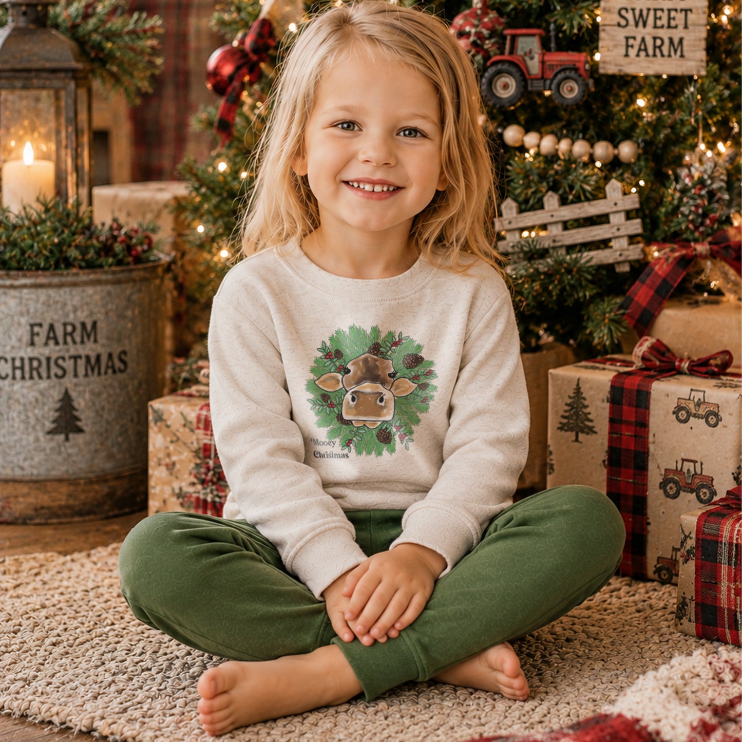 "Mooey Christmas" Holiday Pajama Set