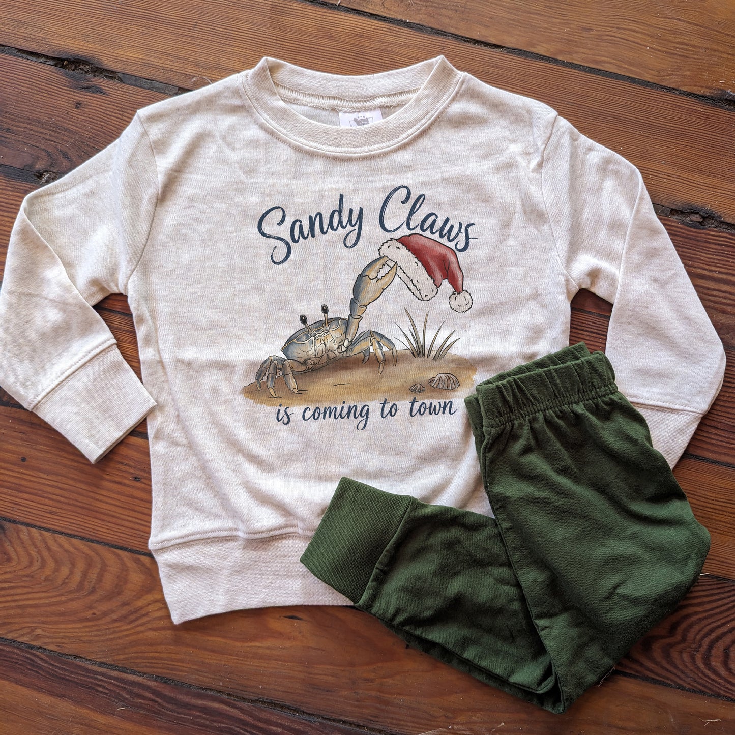 "Sandy Claws is coming to Town" Christmas BEACH Pajamas
